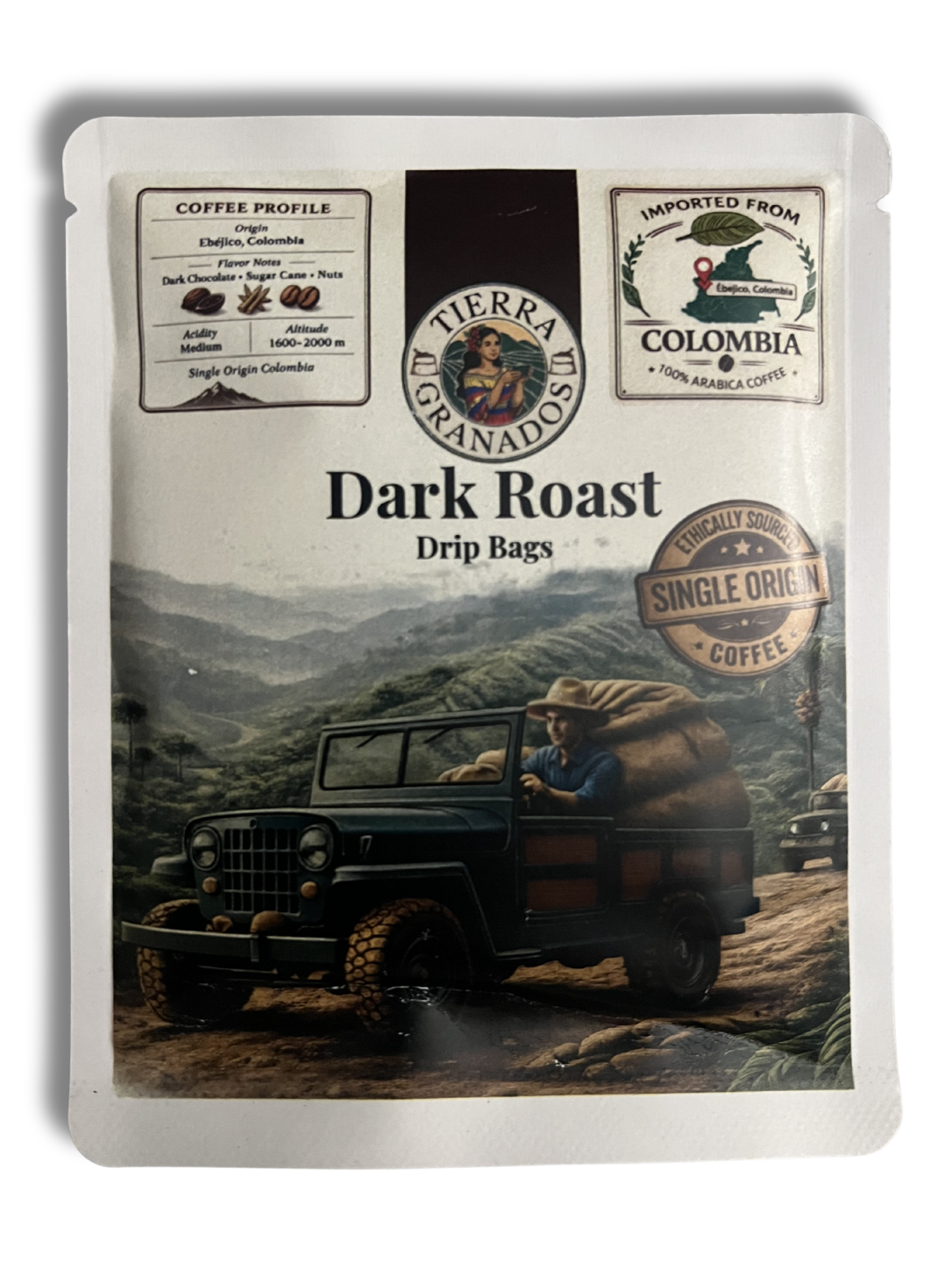 Tierra Granados Dark Roast Drip Bags